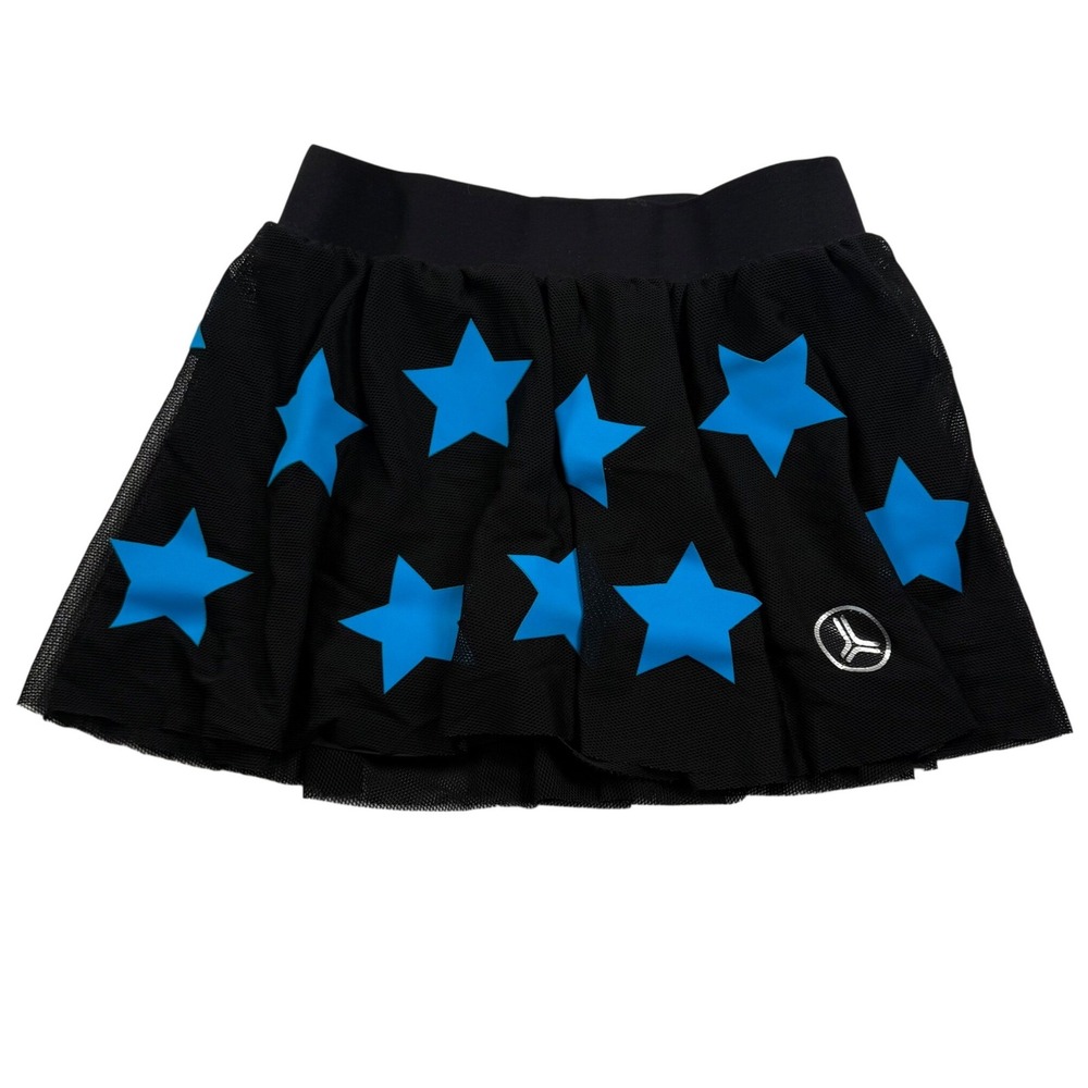 Ultracor Skort Womens‎ Medium Black Blue Star Print Mesh Athletic Tennis Skirt